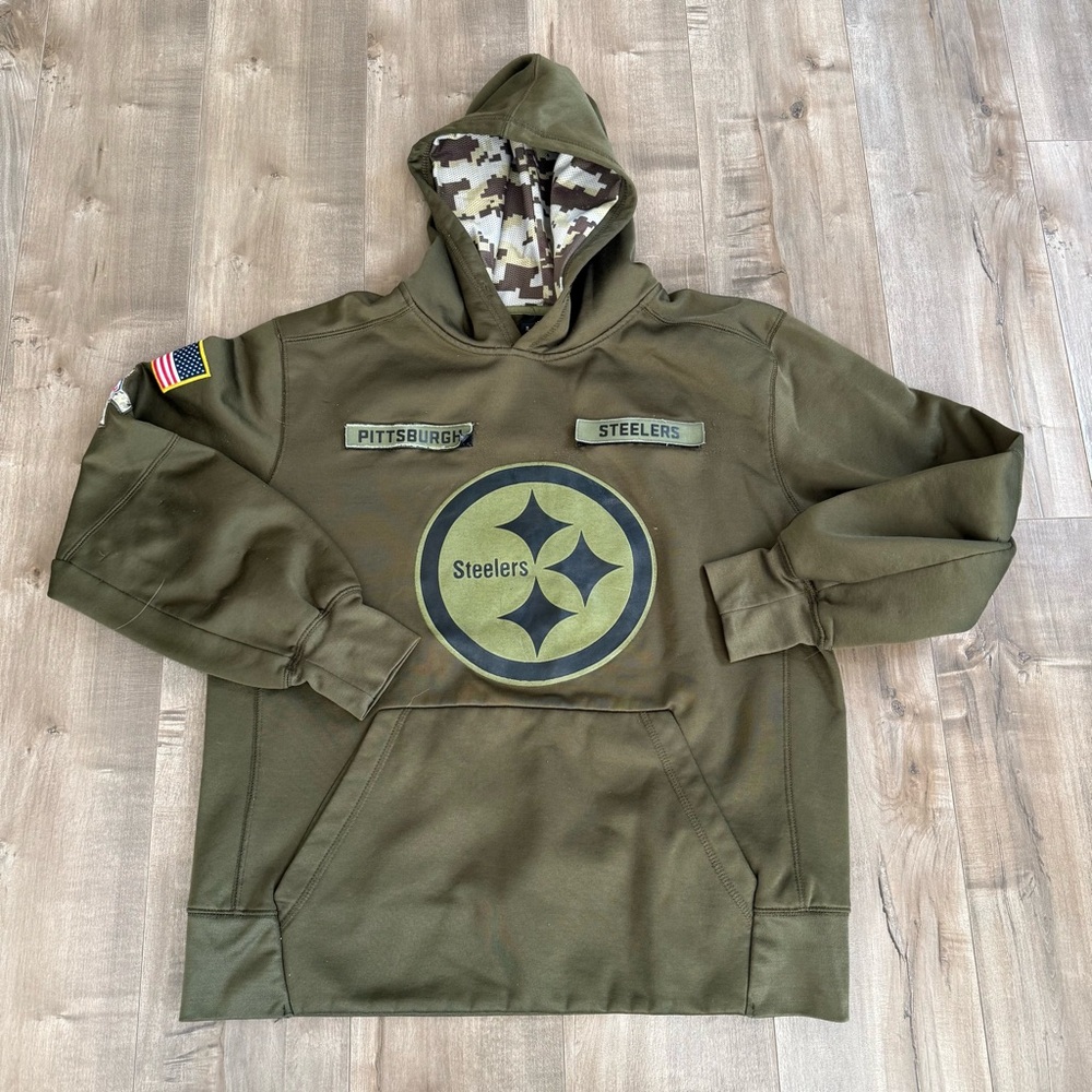 Pittsburgh Steelers Salute to Service Hoodie Men Small‎ NFL Camo Sweatshirt READ